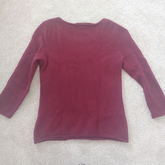 Burgundy Cashmere Sweater // Size XS - Picture 5 of 8